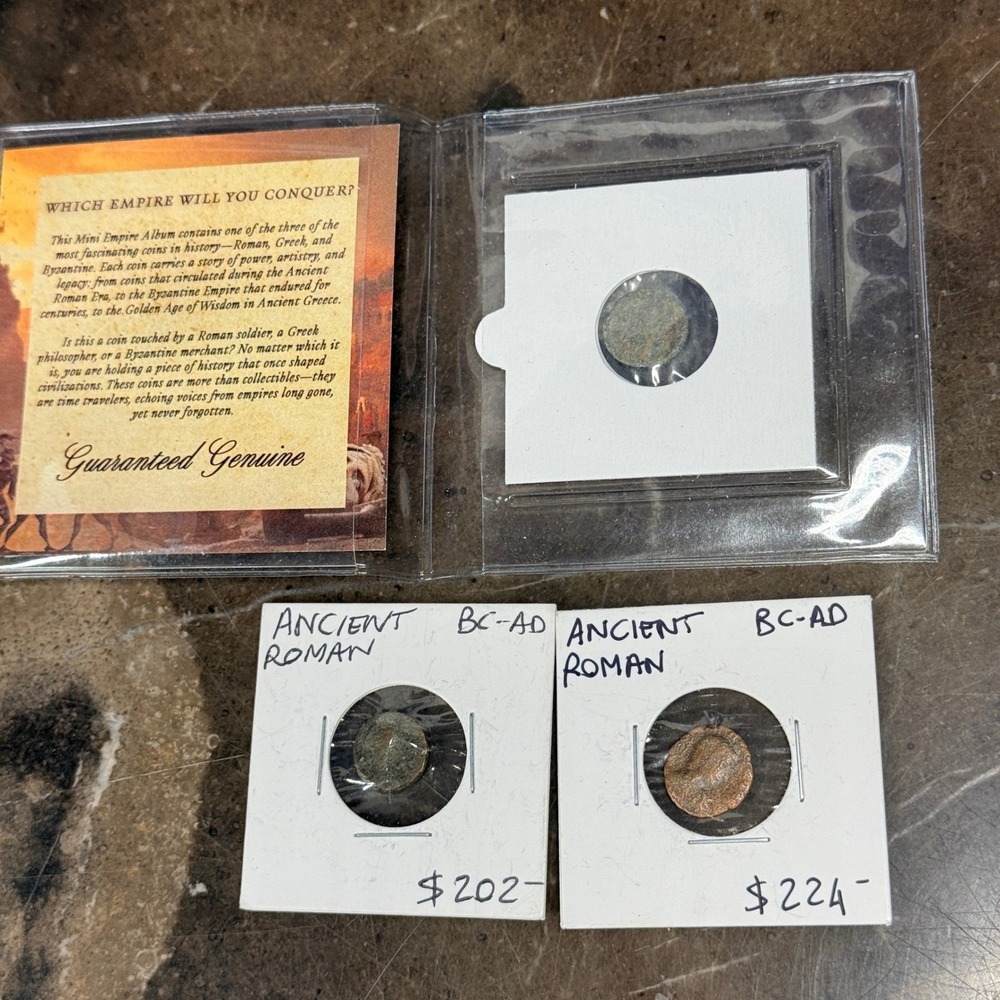 Ancient Roman Bronze Coins Brown Green BC-AD Authentic Artifacts 3pc